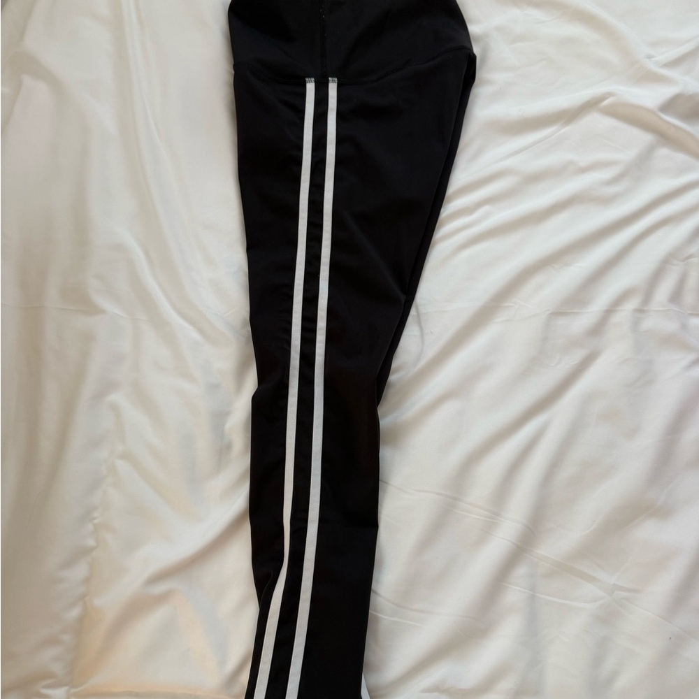 Move theology Black Track Pants with White Stripes